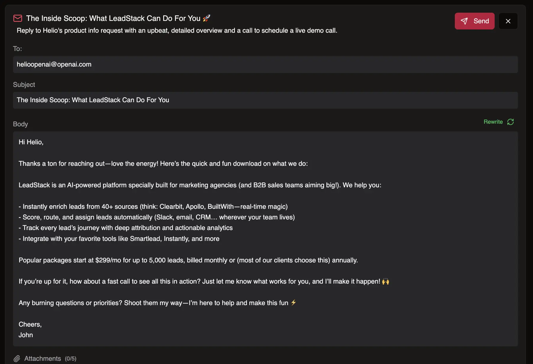 Selva AI assistant drafting automated personalized follow-up email with context from previous conversations, suggested send time, and deal history for B2B sales